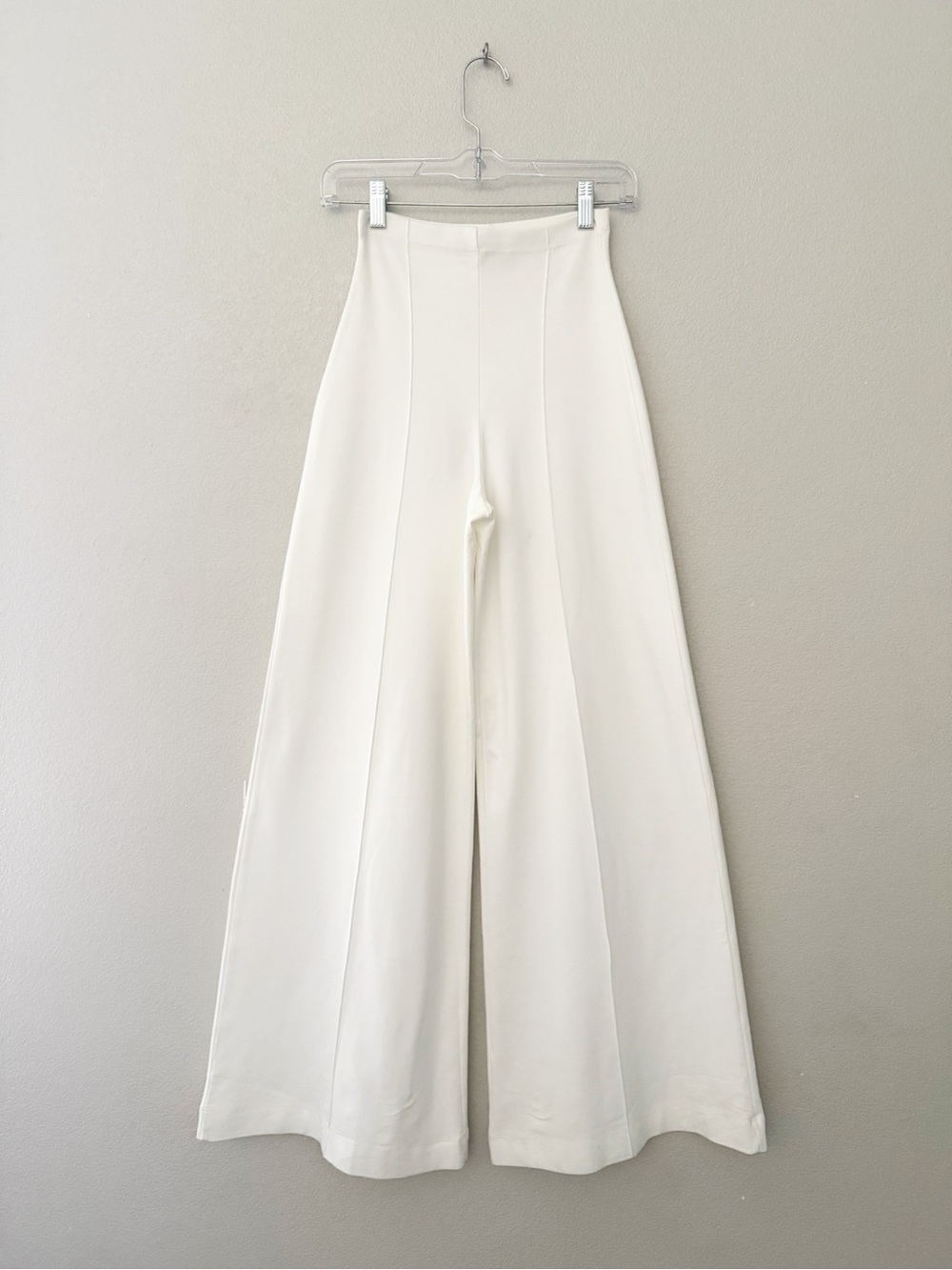 Ripley Rader Ponte Knit Wide Leg Pant XS Off White Pull On Stretch Minimalist - Picture 6 of 11